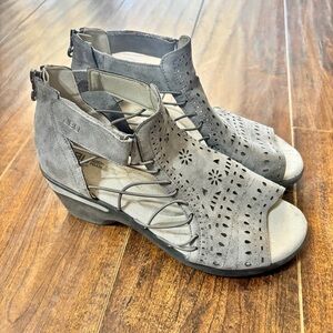 JBU by Jambu Women's Nelly Encore Wedge Sandal in Gunmetal - Size 8.5